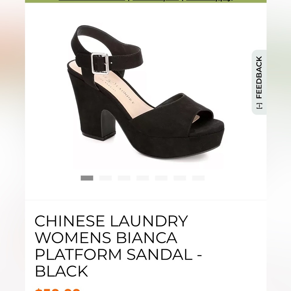Chinese Laundry Black Platform Sandal